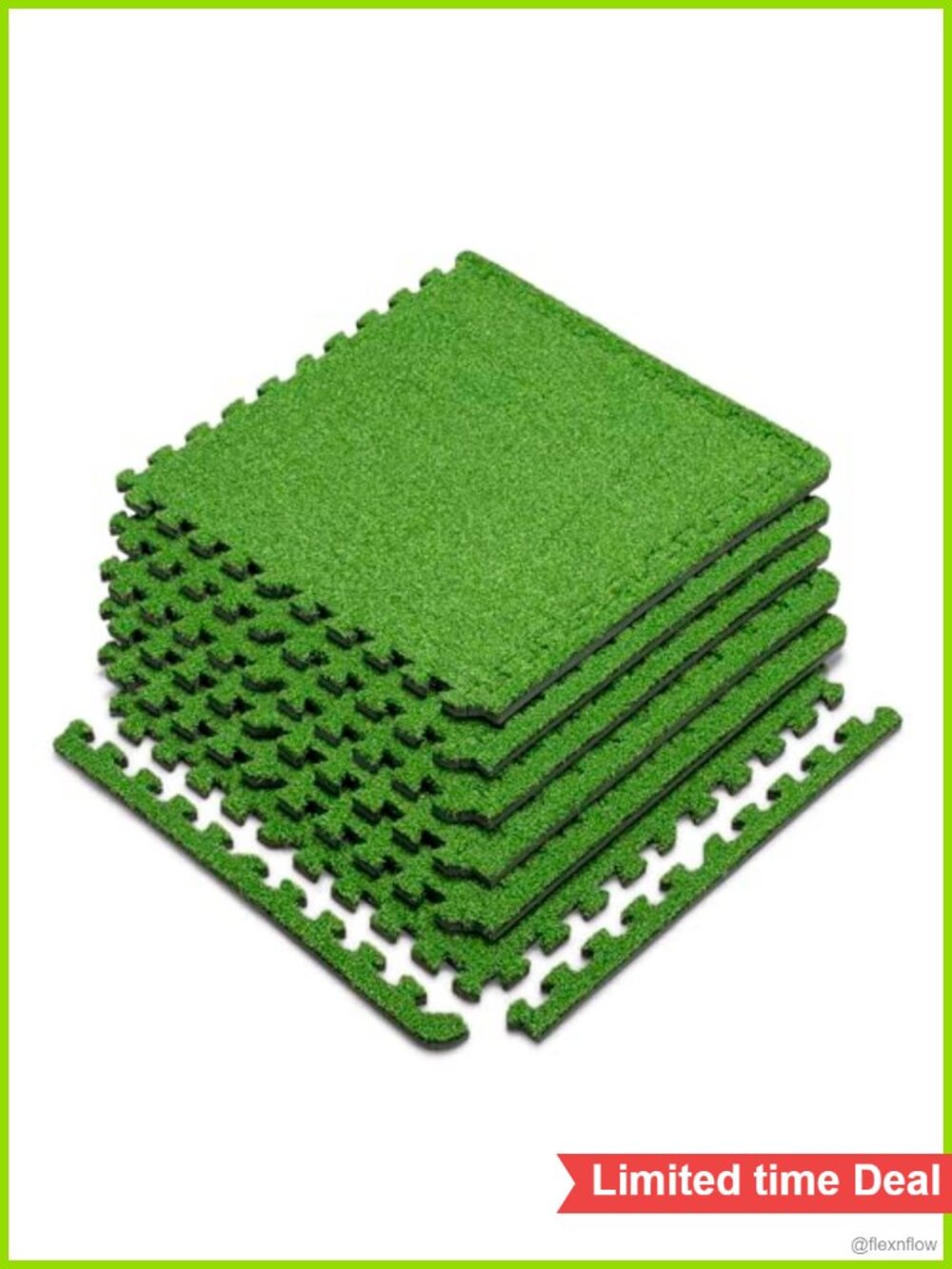 6 Interlocking Turf Tiles 24 Sq Ft EVA Foam Artificial Grass Gym Mat